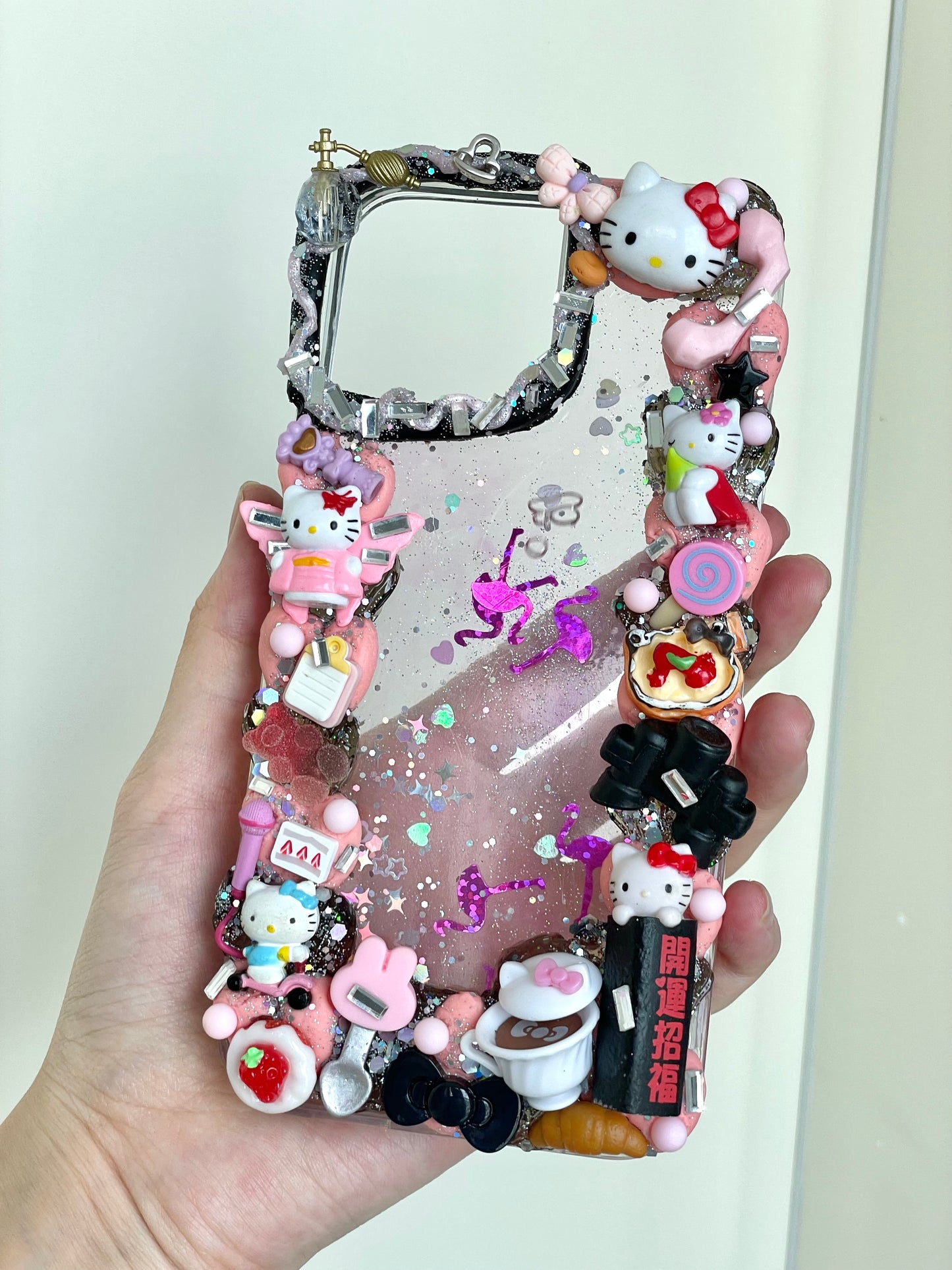 Hellokitty | Yellow  DIY Decoden Handmade Custom Cream Phone Case for iPhone Samsung | Phone Cover Accessories