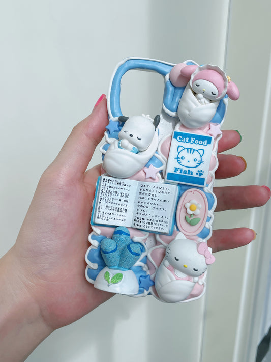 Melody | Sanrio DIY Decoden Handmade Custom Cream Phone Case for iPhone Samsung | Phone Cover Accessories