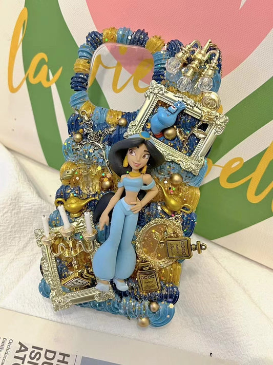 Disney Princess Jasmine｜ DIY Decoden Handmade Custom Cream Phone Case for iPhone Samsung | Phone Cover Accessories