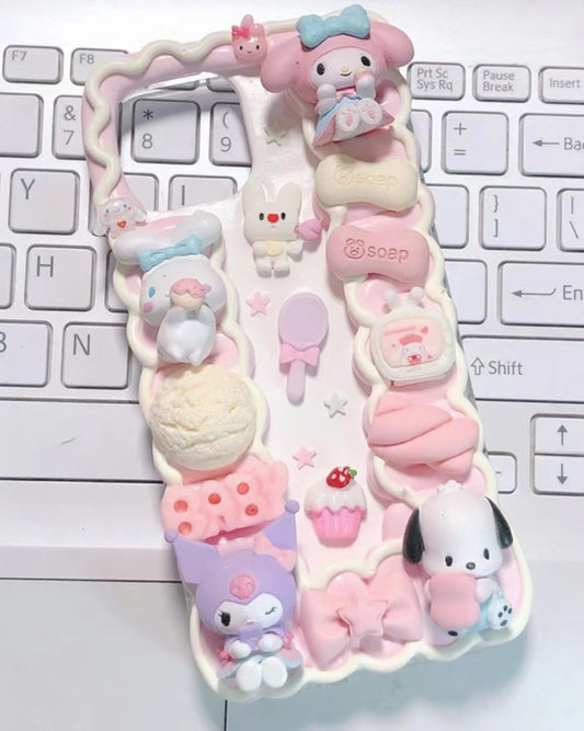 Sanrio | DIY Decoden Handmade Custom Cream Phone Case for iPhone Samsung | Phone Cover Accessories