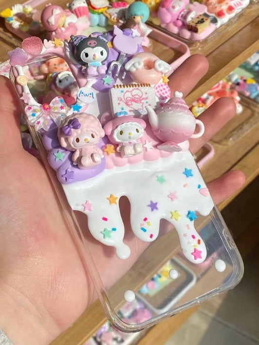 Sanrio｜DIY Decoden Handmade Custom Cream Phone Case for iPhone Samsung | Phone Cover Accessories