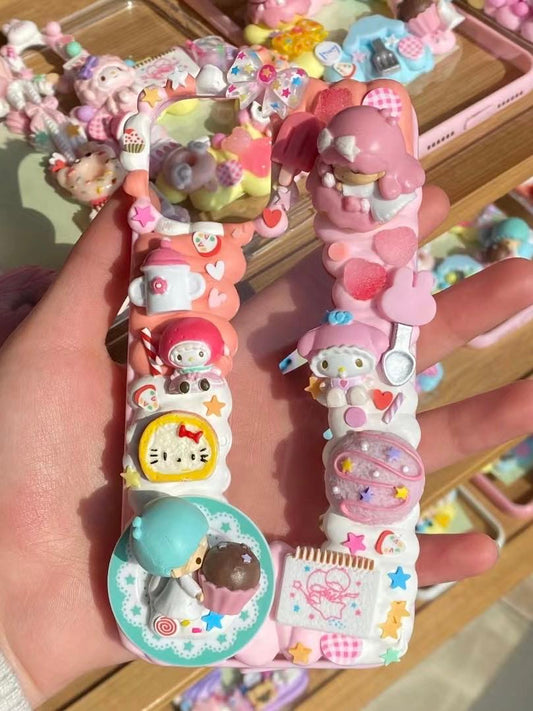 Sanrio｜DIY Decoden Handmade Custom Cream Phone Case for iPhone Samsung | Phone Cover Accessories