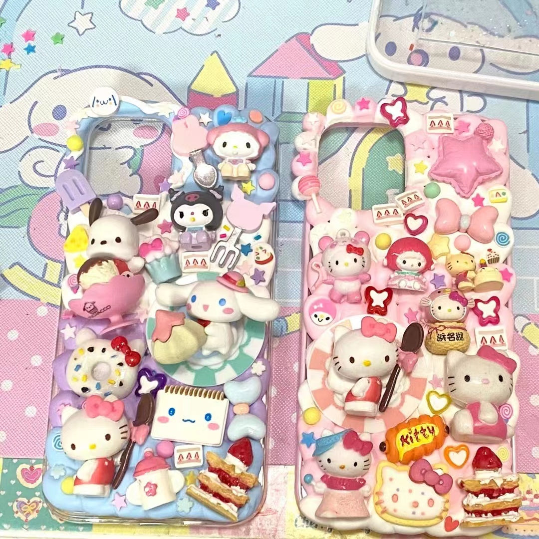 Sanrio｜DIY Decoden Handmade Custom Cream Phone Case for iPhone Samsung | Phone Cover Accessories